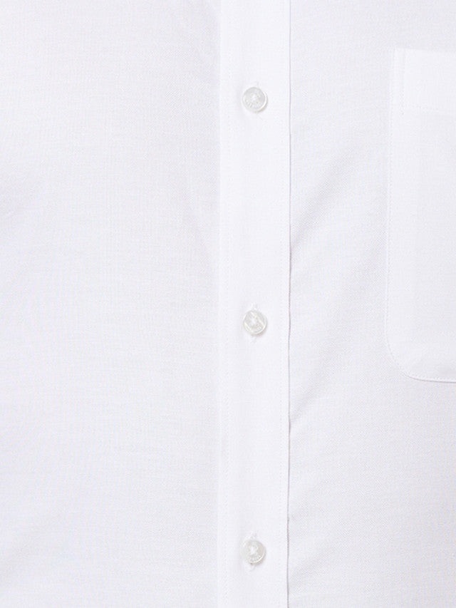 Raymond White Solid Slim Fit Cotton Formal Shirt