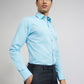 Raymond Men Blue Slim Fit Structure Cotton Shirts