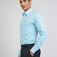 Raymond Men Blue Slim Fit Structure Cotton Shirts