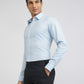 Men Blue Slim Fit Structure Cotton Shirts