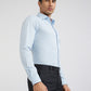 Men Blue Slim Fit Structure Cotton Shirts