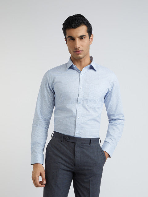 Raymond Men Grey Structure Slim Fit Cotton Shirt