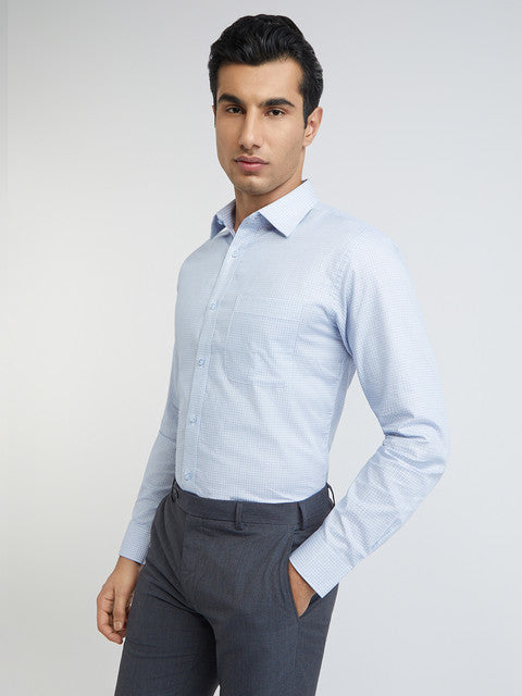 Raymond Men Grey Structure Slim Fit Cotton Shirt