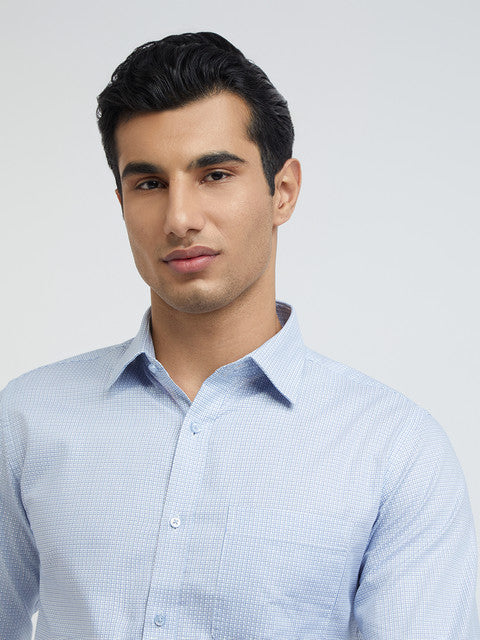 Raymond Men Grey Structure Slim Fit Cotton Shirt