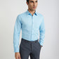 Raymond Men Blue Structure Slim Fit Cotton Shirt