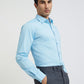 Raymond Men Blue Structure Slim Fit Cotton Shirt