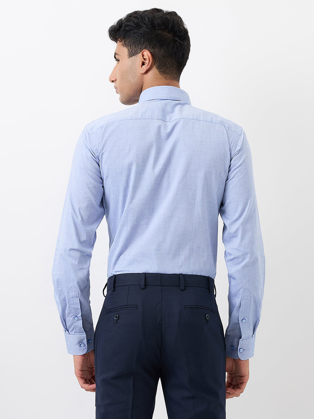 Raymond Men Blue Slim Fit Structure Formal Shirt