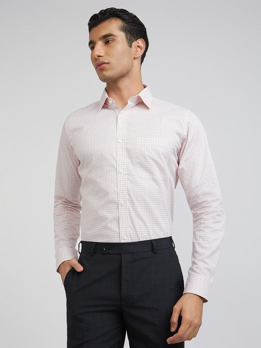 Raymond Men Pink Structured Slim Fit Cotton Formal Shirt