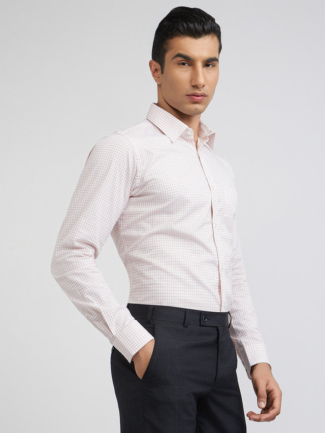 Raymond Men Pink Structured Slim Fit Cotton Formal Shirt