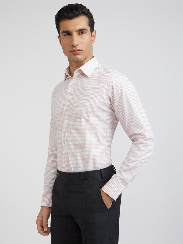 Raymond Men Pink Structured Slim Fit Cotton Formal Shirt