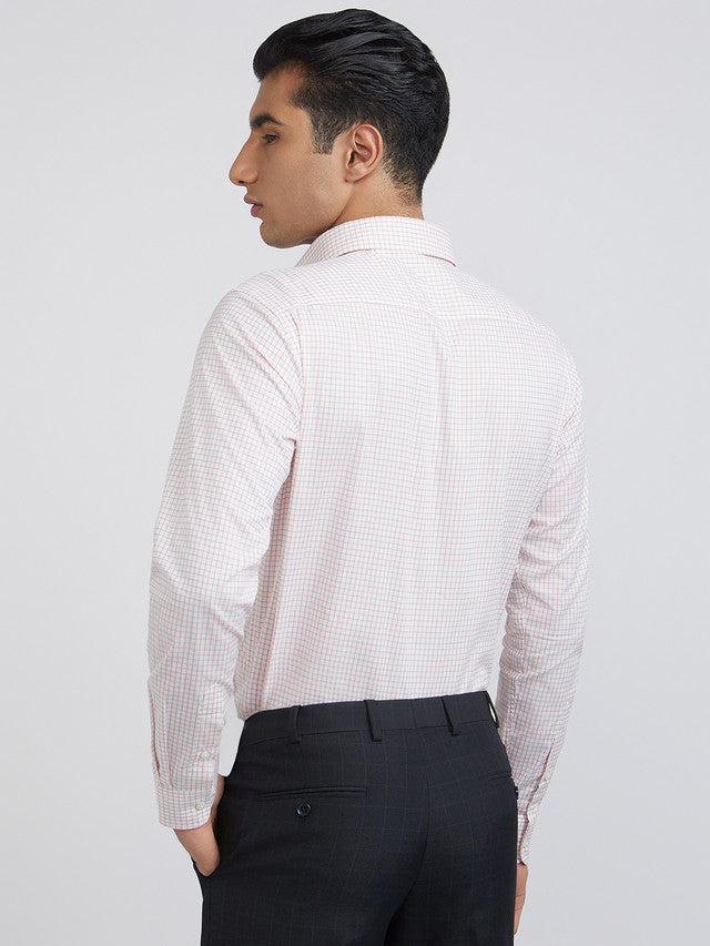 Raymond Men Pink Structured Slim Fit Cotton Formal Shirt