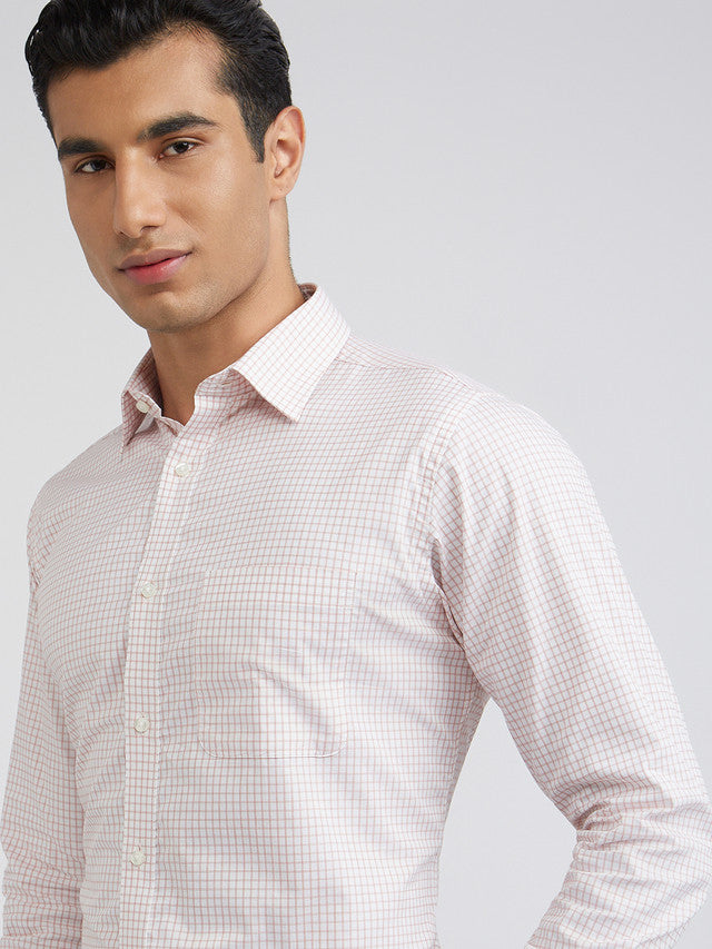 Raymond Men Pink Structured Slim Fit Cotton Formal Shirt