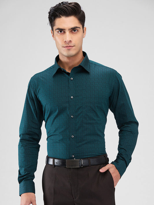 Raymond Green Structure Slim Fit Cotton Formal Shirt