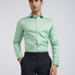 Raymond Men Green Structure Slim Fit Cotton Shirt