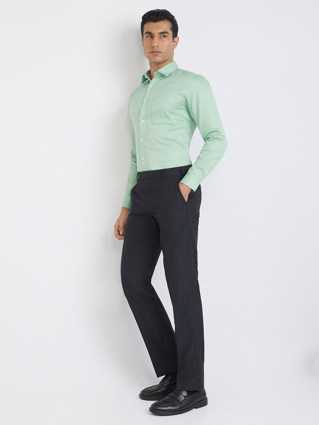 Raymond Men Green Structure Slim Fit Cotton Shirt