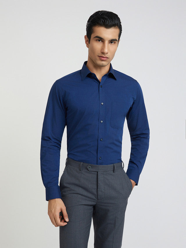 Raymond Men Blue Slim Fit Structure Formal Shirt – MyRaymond