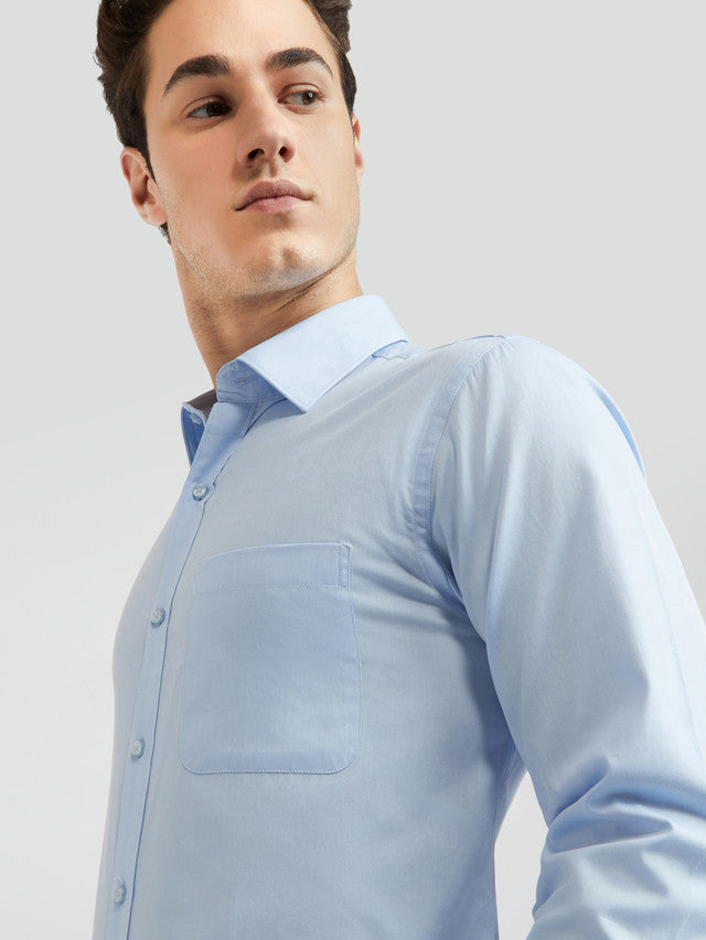 Raymond Men Grey Solid Regular Fit Cotton Shirt