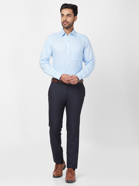 Raymond Men Blue Regular Fit Structured Shirt