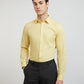 Raymond Men Yellow Solid Slim Fit Cotton Formal Shirt