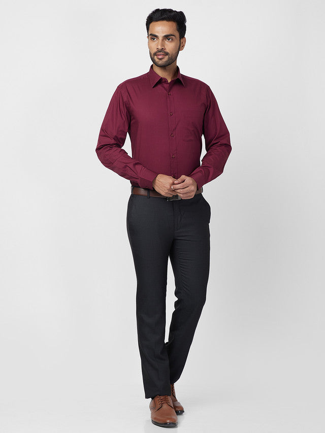 Raymond Maroon Formal Shirt