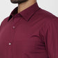 Raymond Maroon Solid Slim Fit Cotton Formal Shirt