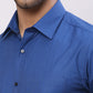 Raymond Blue Solid Slim Fit Cotton Formal Shirt