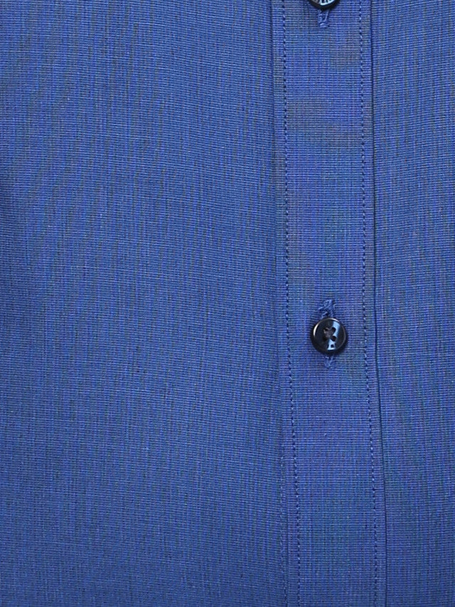 Raymond Blue Solid Slim Fit Cotton Formal Shirt