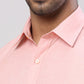 Raymond Orange Solid Slim Fit Cotton Formal Shirt