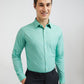 Raymond Green Solid Slim Fit Cotton Formal Shirt