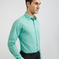 Raymond Green Solid Slim Fit Cotton Formal Shirt