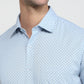 Raymond Men Blue Slim Fit Print Formal Shirt