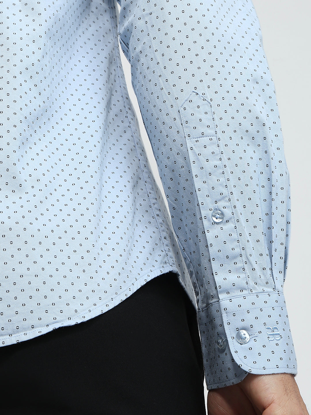 Raymond Men Blue Slim Fit Print Formal Shirt