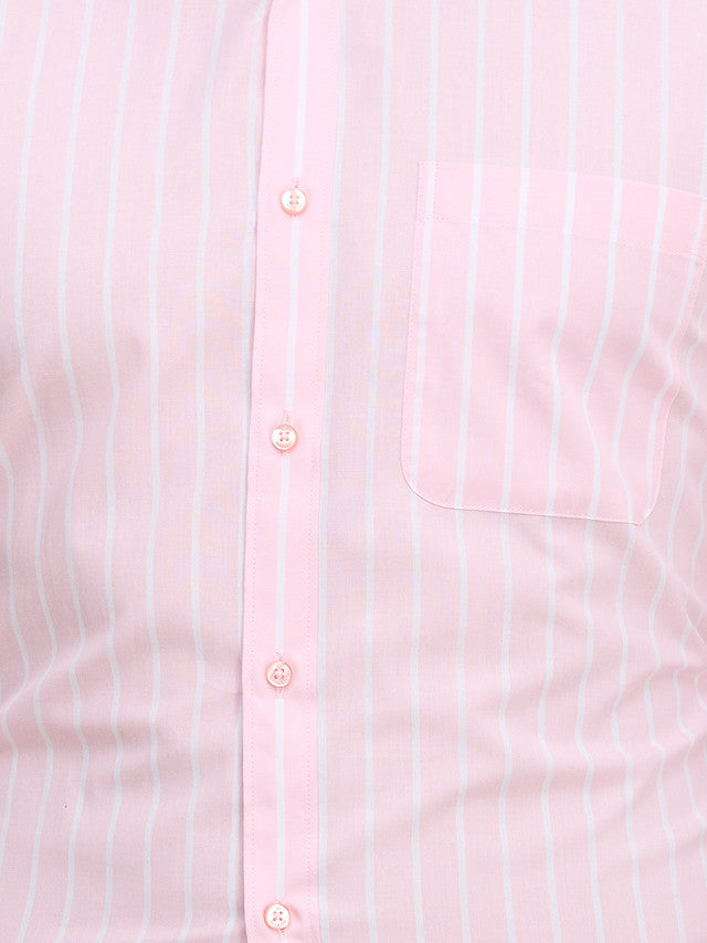 Raymond Men Pink Striped Cotton Formal Shirt