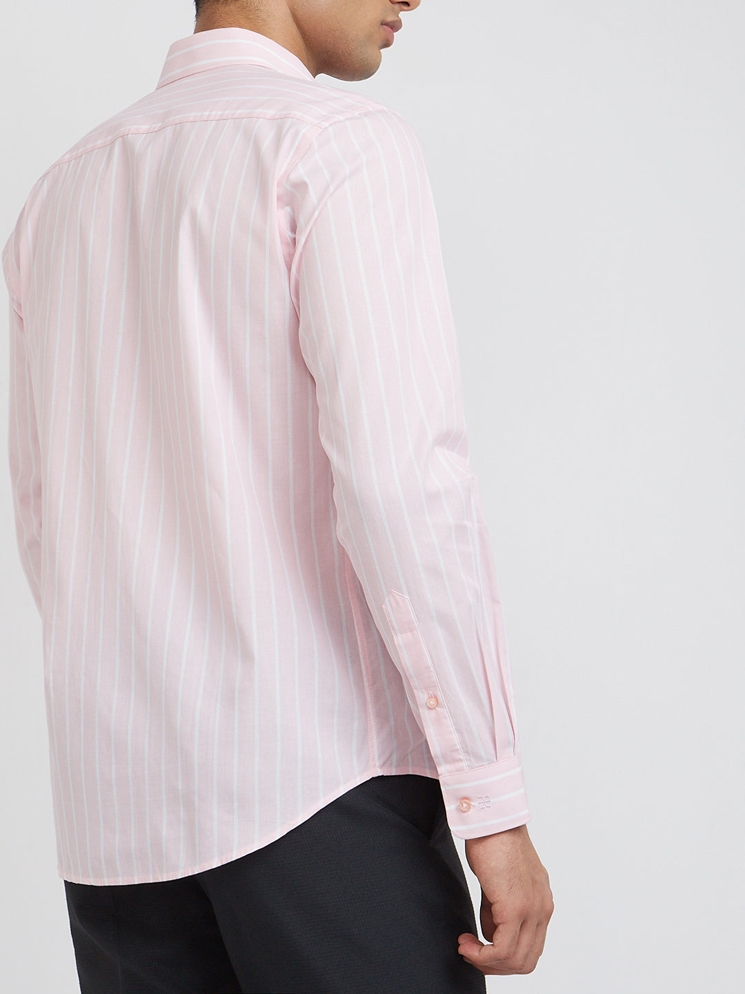 Raymond Men Pink Striped Cotton Formal Shirt