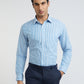 Raymond Blue Stripe Slim Fit Cotton Formal Shirt