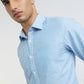 Raymond Blue Stripe Slim Fit Cotton Formal Shirt