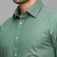 Raymond Green Solid Slim Fit Full Sleeve Cotton Shirt