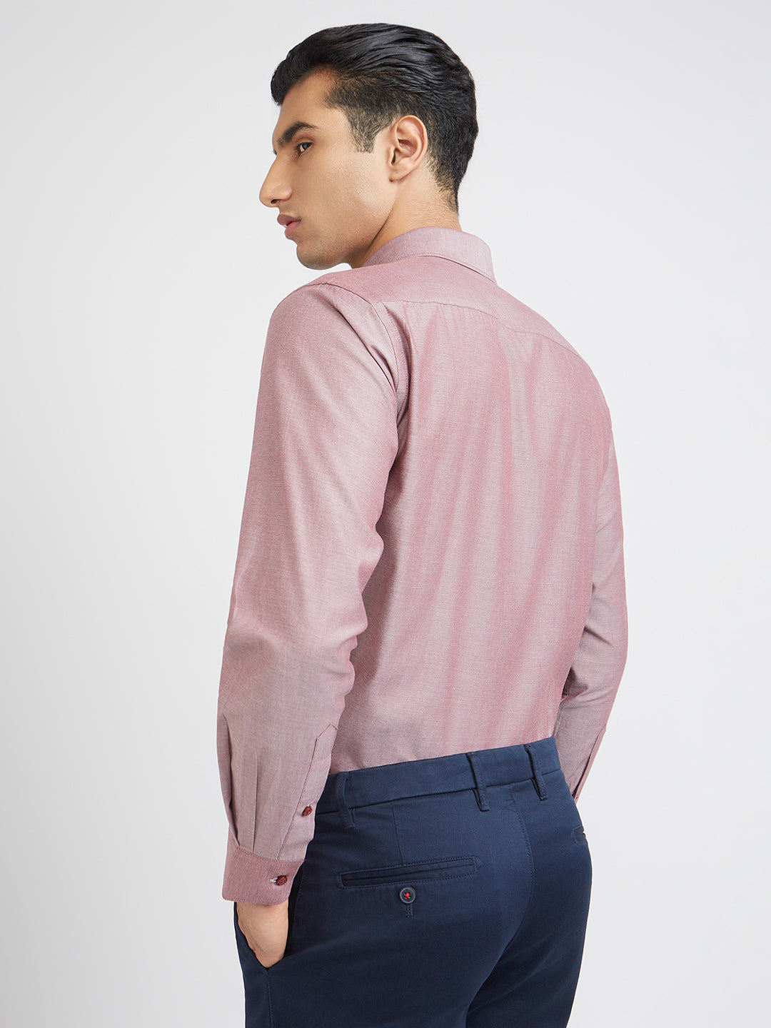 Raymond Men Red Slim Fit Solid Formal Shirt