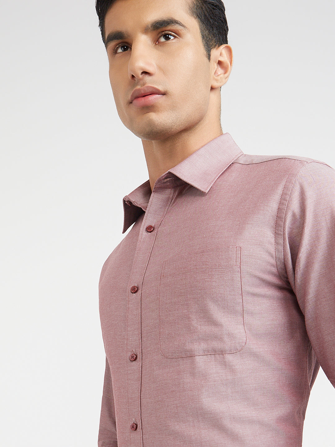 Raymond Men Red Slim Fit Solid Formal Shirt