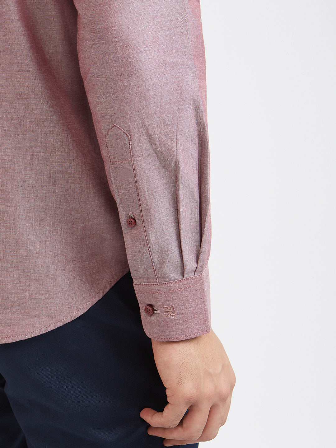 Raymond Men Red Slim Fit Solid Formal Shirt