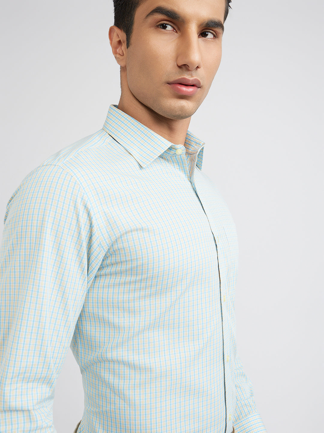 Raymond Men Blue Slim Fit Checks Formal Shirt – MyRaymond