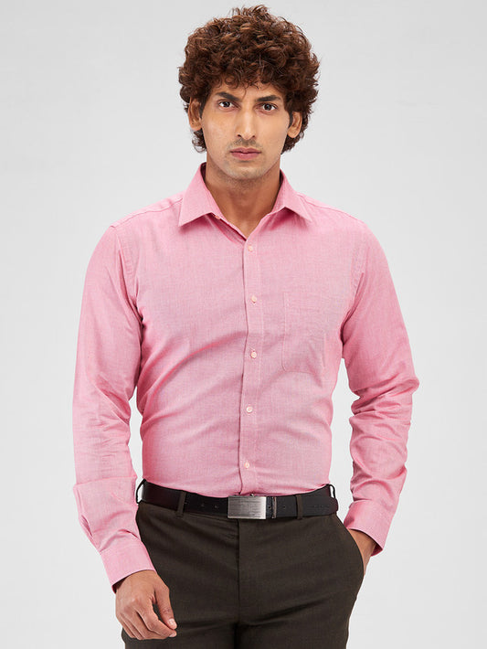 Raymond Pink Structure Slim Fit Cotton Formal Shirt