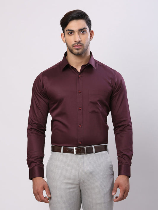 Raymond Maroon Formal Shirt