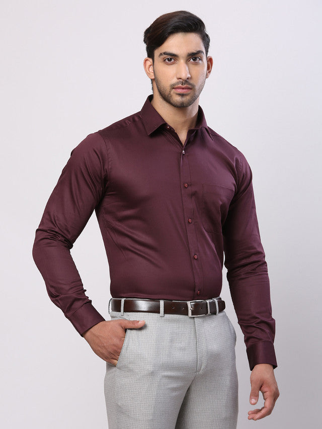 Raymond Maroon Formal Shirt