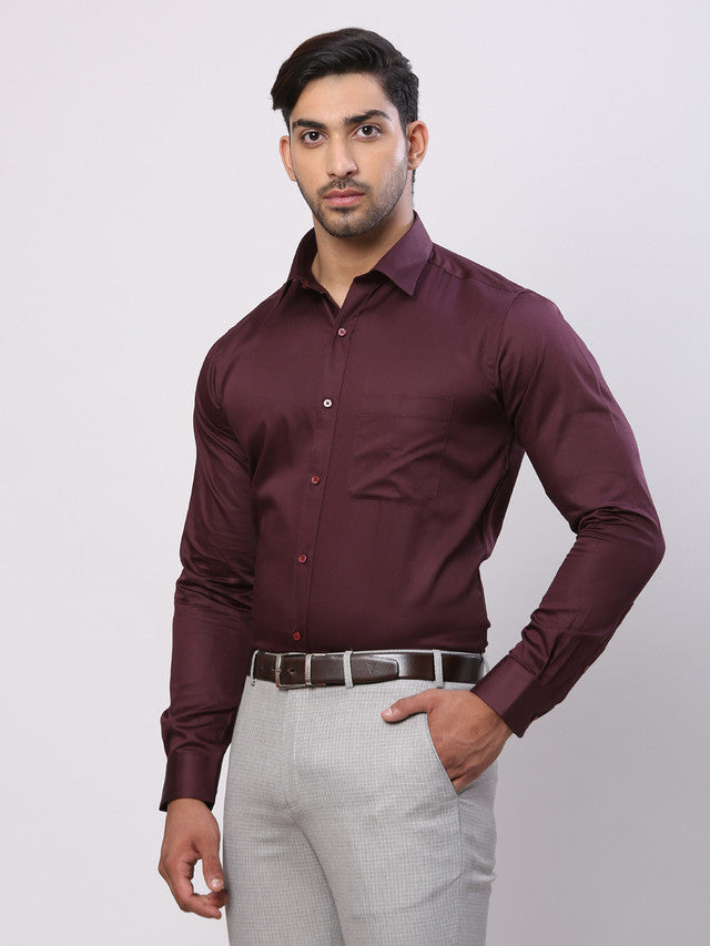 Raymond Maroon Formal Shirt