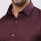 Raymond Maroon Solid Slim Fit Cotton Formal Shirt