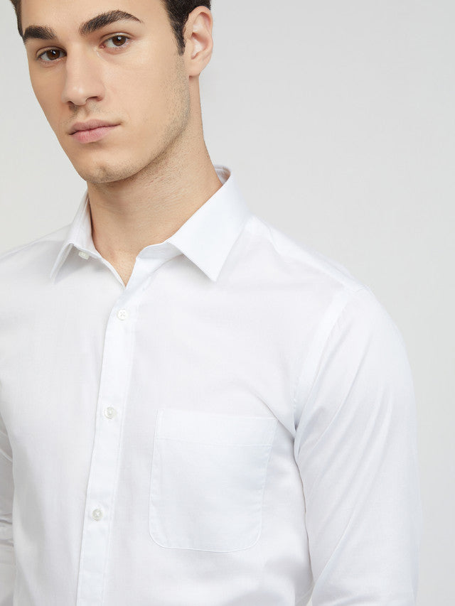 Raymond Men White Slim Fit Solid Formal Shirt