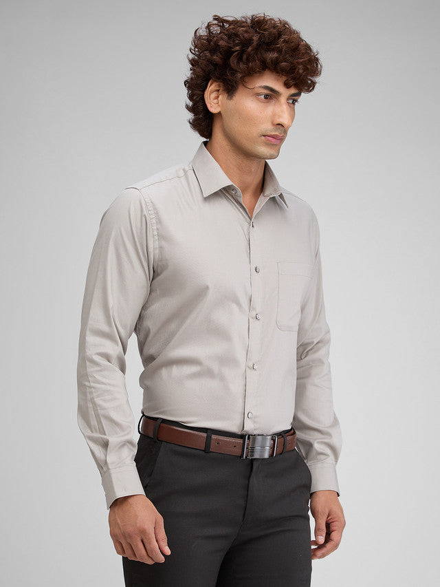 Raymond Grey Solid Slim Fit Full Sleeve Cotton Shirt – MyRaymond