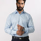 Raymond Blue Solid Slim Fit Cotton Formal Shirt