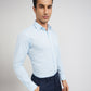 Raymond Blue Solid Slim Fit Cotton Formal Shirt